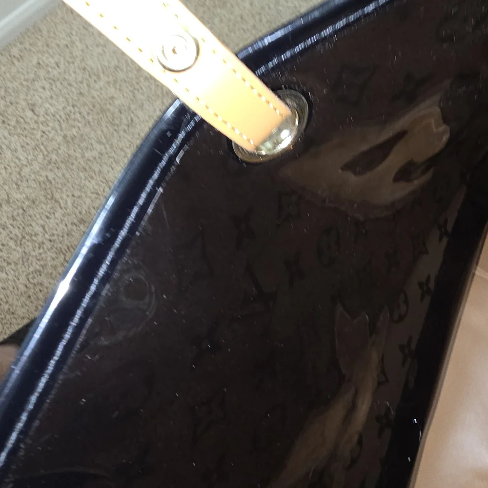 Designer Black and Tan Monogram Tote - Picture 8 of 11
